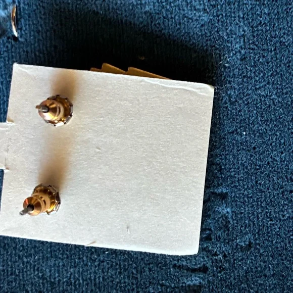 Gold Lightning Bolt Drop Earrings with Turquoise Inlay - Picture 5 of 6